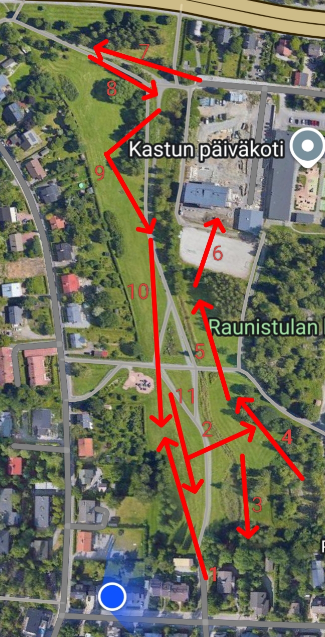 Vätintie Open 2025 Course Map - Aerial view showing all 11 holes